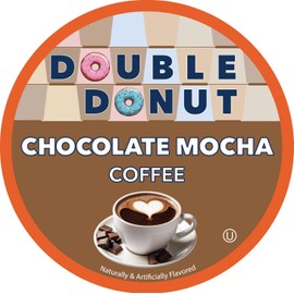 Double Donut Coffee Chocolate Mocha Coffee Pods, Single Serve Mocha for Keurig K Cup Brewers, Rich, Creamy Pods for Chocolate Lovers, 24 Count