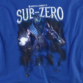 Mortal Kombat X Sub-Zero Unisex Adult T-Shirt for Men and Women, Royal, Medium