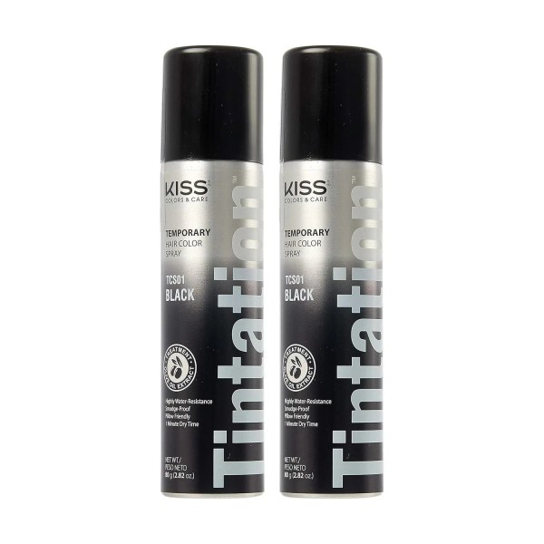 Unbranded BL Kiss Tintation Temporary Color Spray Black 2.82oz---2 PACK