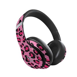 MightySkins Carbon Fiber Skin Compatible with Beats Studio Pro - Pink Leopard | Protective, Durable Textured Carbon Fiber Finish | Easy to Apply