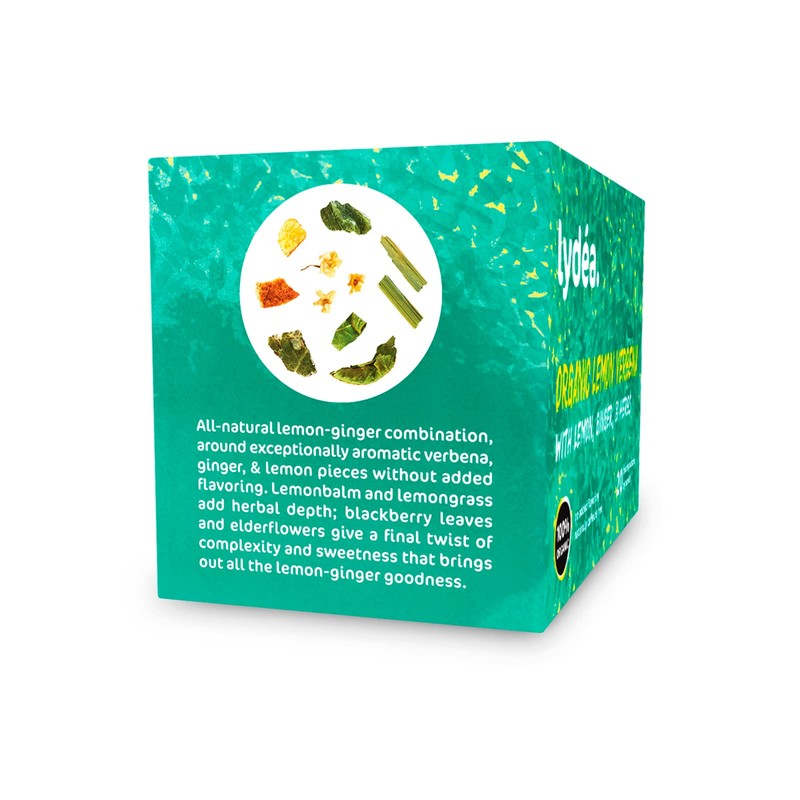 Lydea Organic Herbal Tea, Lemon Verbena with Lemon, Ginger, &