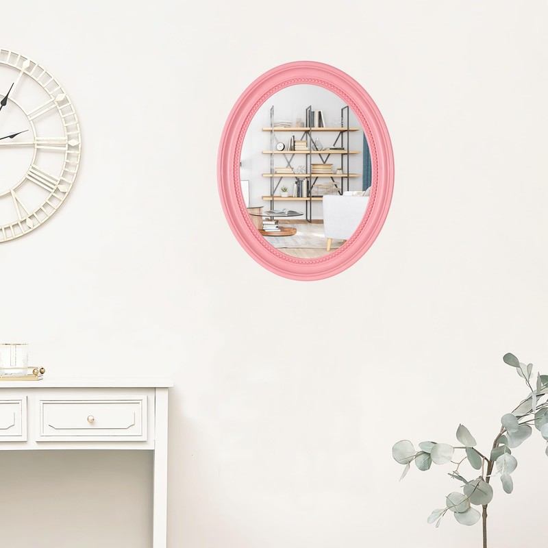 Funerom 20 x 16 inch Pink Wall Mirror Oval Bathroom
