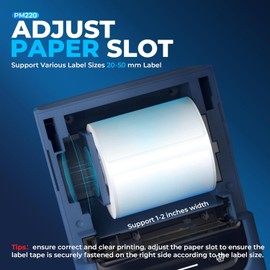 Nelko PM220 Labeling Machine with Ribbon, Bluetooth Label Printer, 5 cm, Portable Thermal Printer for Small Business, Address, Logo, Clothing, Sticker Printer for Phones and PC, Blue