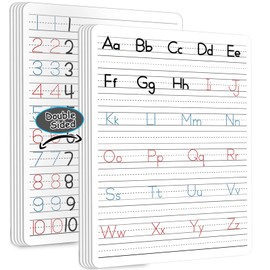 48pcs Dry Erase Board with Lines Handwriting Practice for Kids Letter Alphabet Tracing Thickened Whiteboard Classroom Must Haves Double Sided Teacher Learning Tool Portable Drawing Learning 12" x 9"