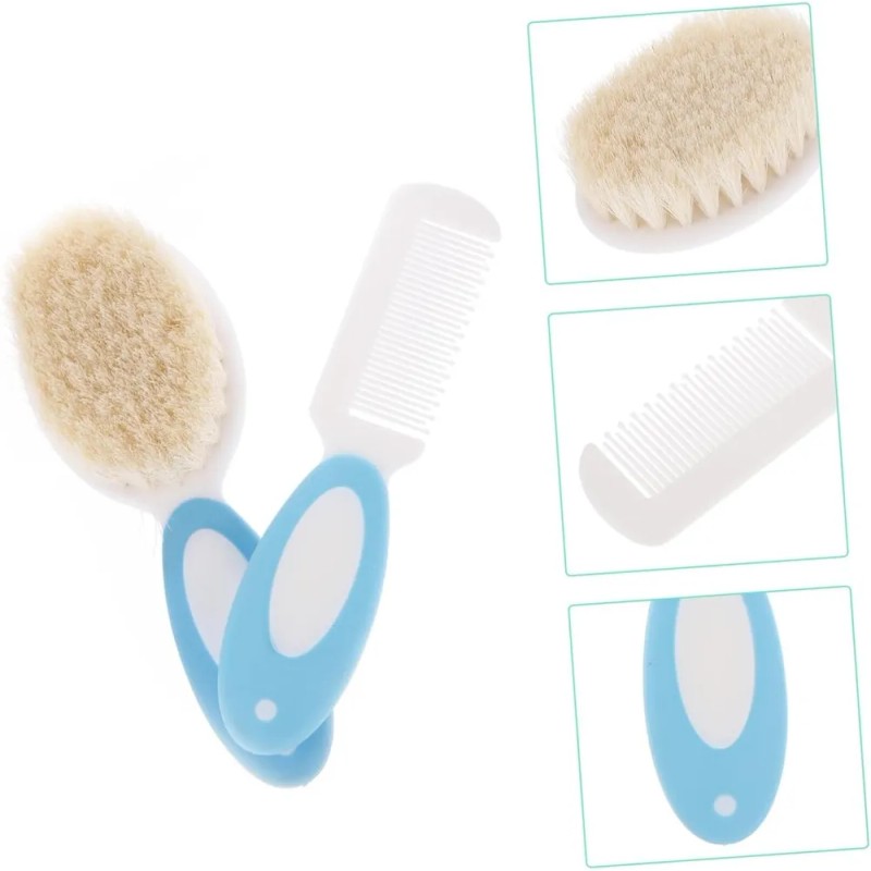 Juego De Peine Y Cepillo Para Bebés, Cerdas Naturales Suaves