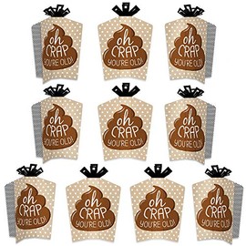 Big Dot of Happiness Oh Crap, Youâre Old - Table Decorations - Poop Birthday Party Fold and Flare Centerpieces - 10 Count
