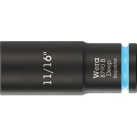 Wera 8790 B Impaktor Deep Socket with 3/8" Drive, 11/16" x 63 mm