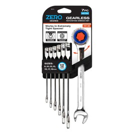 Zero Degree 38141 Ultra-Precise 7-Piece Gearless Ratchet Wrench Set – Nickel Plated High-Carbon Steel with ASME Certified Torque – Durable & Rust-Resistant – Perfect for Tight Spaces, Metric