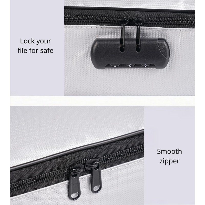 Newloop Fireproof Document Organizer Waterproof File Box Safe Storage Bag