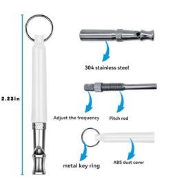 Vandlciad 2-Piece Dog Whistle Set, Adjustable ultrasonic Silent Dog Whistle Silent Dog Training Tool, Effective Command Dog Training Solution. High Frequency Training Whistle is Very Suitable (4)