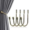 4 Pieces Metal Curtain Tiebacks, U Shaped Drapery Holdbacks, Decorative