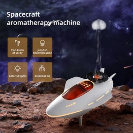 ACOTOBOW Spacecraft Aroma Diffuser with 2 Spray Modes - 3-Speed Timer (2H/4H/8H) Colorful Gradient Atmosphere Lamp, Large Opening Water Tank, Fine Mist Essential Oil Diffuser for Home Bedroom Office