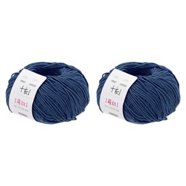 Rebower Cotton Yarn,100% Cotton Soft Knitting Yarn [for Hand DIY Bag Cushion Crocheting Knitting Project Home Decor] -2 Packages of 100g/3.52oz(Per Skein 50g/164yards)/Dark Green