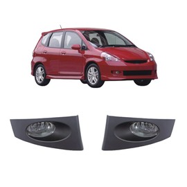 CONCEPT AUTOMOTIVE LIGHTS Replacement For 2007-2008 Honda Fit Fog Lights Lamp with Assembly Set L&R Side (With Halogen Bulbs)