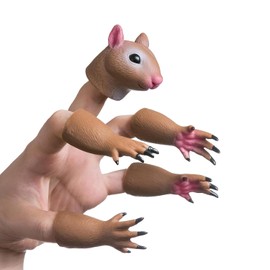 Handi - Marioneta de mano con diseño de ardilla, marionetas de animales para el dedo para niños