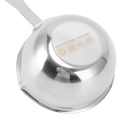 150/300ml Milk Butter Warmer Pot, Stainless Steel Milk Warmer Turkish Coffee Pot Butter Warmer Melting Pot with Dual Pour Spouts for Melting Butter, Chocolate, Heating Milk(300ml 6 Cups)