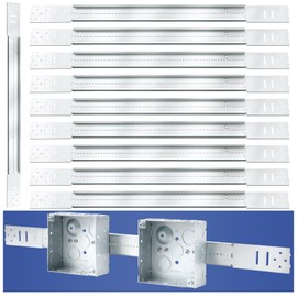 Blulu 10 Pcs Adjustable Bracket 17" to 26" Inner Stud Wall Cable Supports Electrical Box Galvanized Steel Bar Hangers Ceiling Fan Mounting Supports