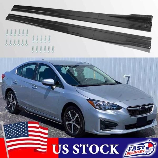 Unbranded Carbon Fiber Side Skirts Extension Spoiler Diffuser For Subaru