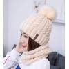 IYEBRAO Womens Winter Knit Beanie Hat Scarf Set for Girl