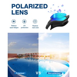ZIONOR Swimming Goggles G1 Polarized Swim Goggles UV Protection Watertight Anti-Fog Adjustable Strap Comfort fit for Unisex Adult Men and Women-Black Frame Gold Lens