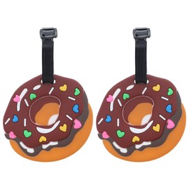 Chocolate Donut Luggage Tag - Set of 2 - Suitcase ID Holder