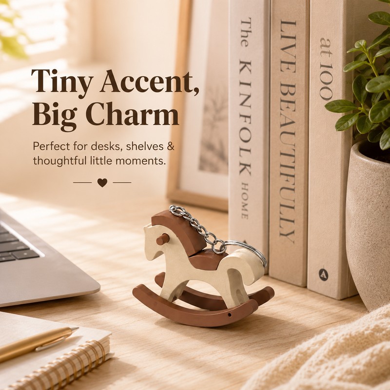 Cartoon Rocking Horse Figurine for Desk Decor – 3D Printed