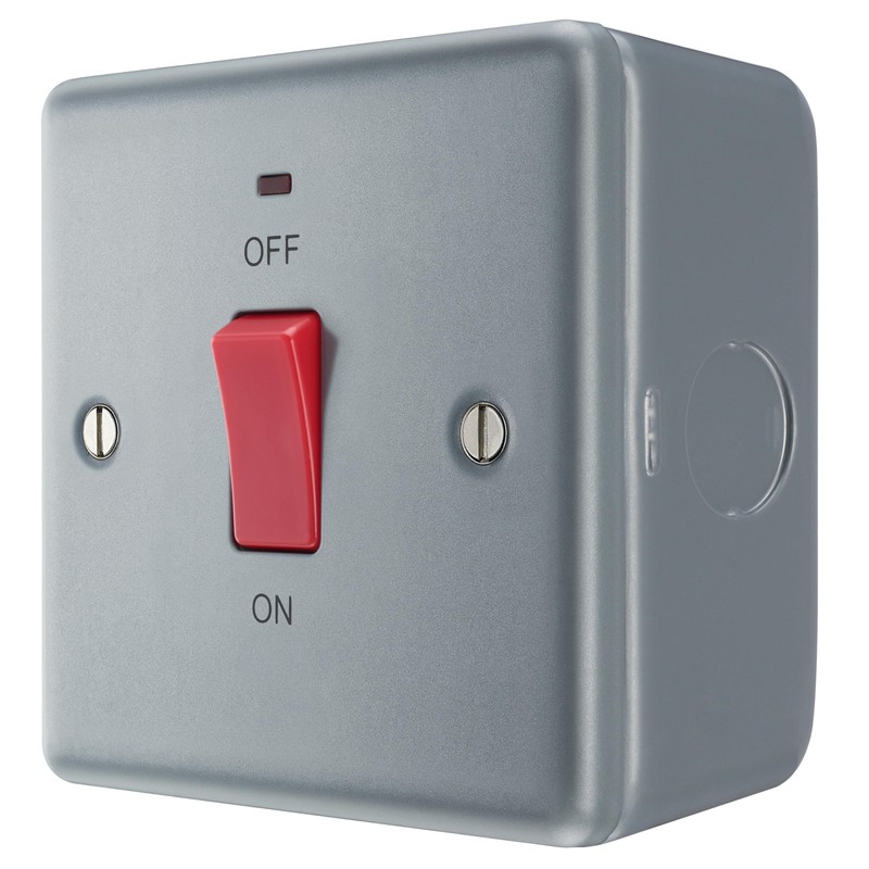 BG Electrical Cooker Switch with LED Power Indicator, Single Plate,