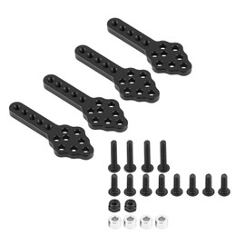 4Pack Metal RC Car Shock Damper Mount, RC Car Shock Absorber Damper Mount Plate Adjustable Height for 1/10 Crawler(Black)