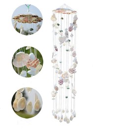 Shell wind chimes, handmade, hanging indoor or outdoor colorful spiral shell wind chimes, 80 cm hanging height