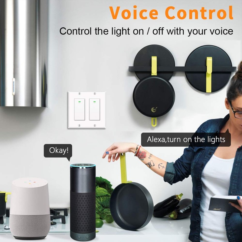 Alexa Light Switch, Double Smart WiFi Light Switches, Smart Switch