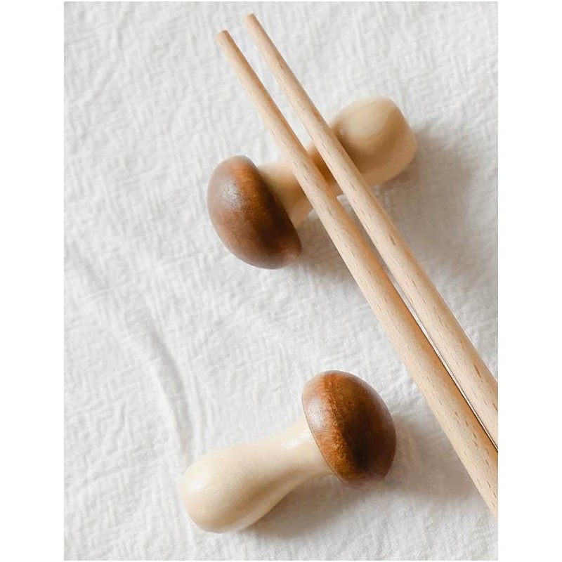 speed mao Natural Wood, Cute, Mushroom Shape, Chopsticks Rest, Calatory,