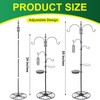 MorningRo Adjustable Shepherd Hook Stand, 34"- 55" Black Iron Shepherd