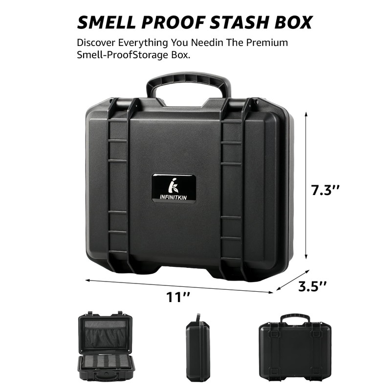 INFINITKIN Smell Proof Box, Large Airtight Storage Box with Combination