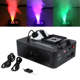 TC-Home DMX Fog Machine 1500W 3 in 1 RGB Party 24 LED DJ Stage Smoke Effect Remote control