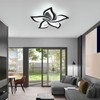 Goeco Modern Ceiling Light, Dimmable Black 5-Petals Flower Flush Mount