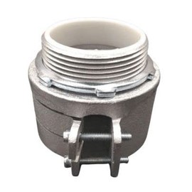 COREX 2 1/2" Flex Straight Connector, Squeeze Type, Malleable Iron, Insulated Throat