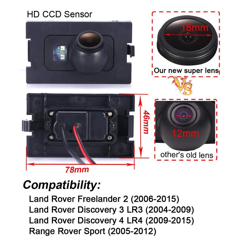 1280 * 720 Pixels car Rear View Backup Camera Replacement