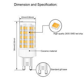 HUAMu 3-Pack G9 LED Bulb 10W Equivalent 150W Halogen, 86Pcs LED, 1000 LM, 360° Beam Angle, Super Bright, AC 220V, Non-Dimmable, 3000K Warm White