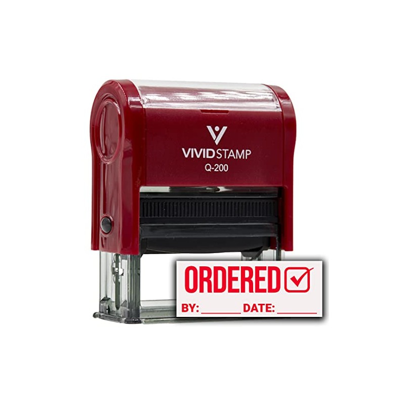 Ordered by Date (Order Complete) Self Inking Rubber Stamp (Red