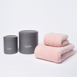 Growing Towel "feel" Bath Towel + Face Towel Gift Box Set (Lotus (Pink))