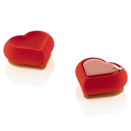 Silikomart Heartix 85 Silicone Baking Pan with 6 Indented-Heart Cavities 2.75 Inch x 3.07 Inch x 1.18 Inch High