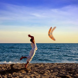 GANAZONO Wooden Shaped Maneuver Handmade Outdoor Flying for Adults Water Paint for Outdoor Fun Exercise