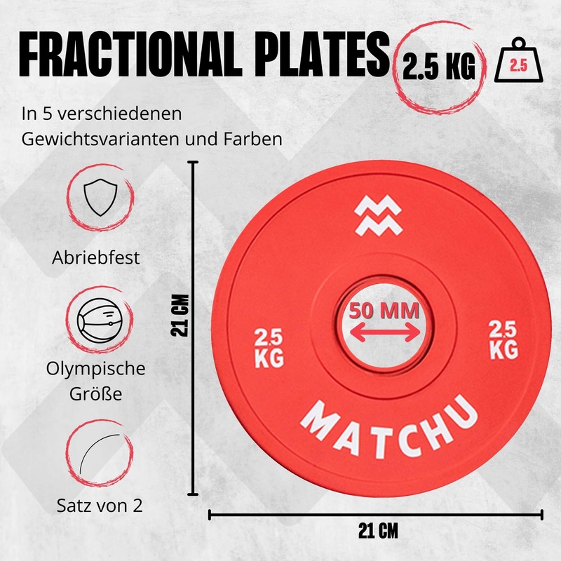 MATCHU - Fractional Plates - Mini Weight Plates - 0.25/0.5/1/1.5/2.5