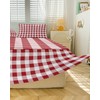 King Size Ruffled Bed Skirt with 18' Drop, Red White