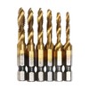 AUTOTOOLHOME 6 Pack Titanium Combination Drill Tap Bit Set Screw