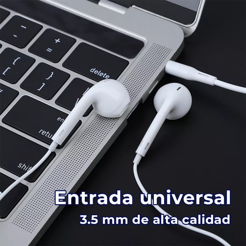 Control Expert Audifonos Alambricos Manos Libres Con Microfono Color Blanco