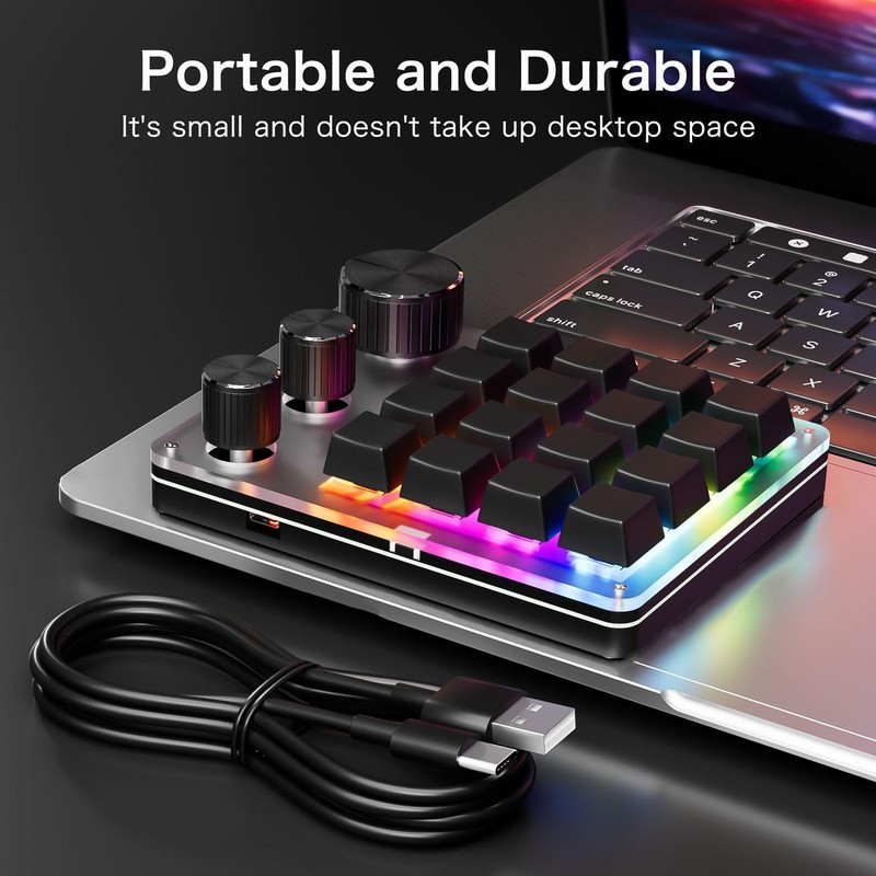 Macro Pad, Macro Keyboard, Programmable Keypad Customized, 16 Key Mini