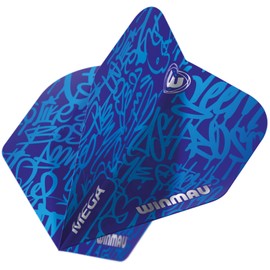 WINMAU Mega Standard Blue Extra Thick Dart Flights - 1 Set per Pack (Total 3 Flights)