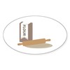 CafePress Rolling Pin & Flour Sticker Oval Car Bumper Sticker