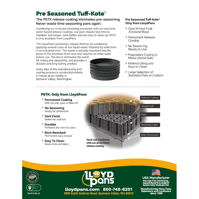Lloyd Pans Straight Sided Pizza Pan 12 Inch by 1